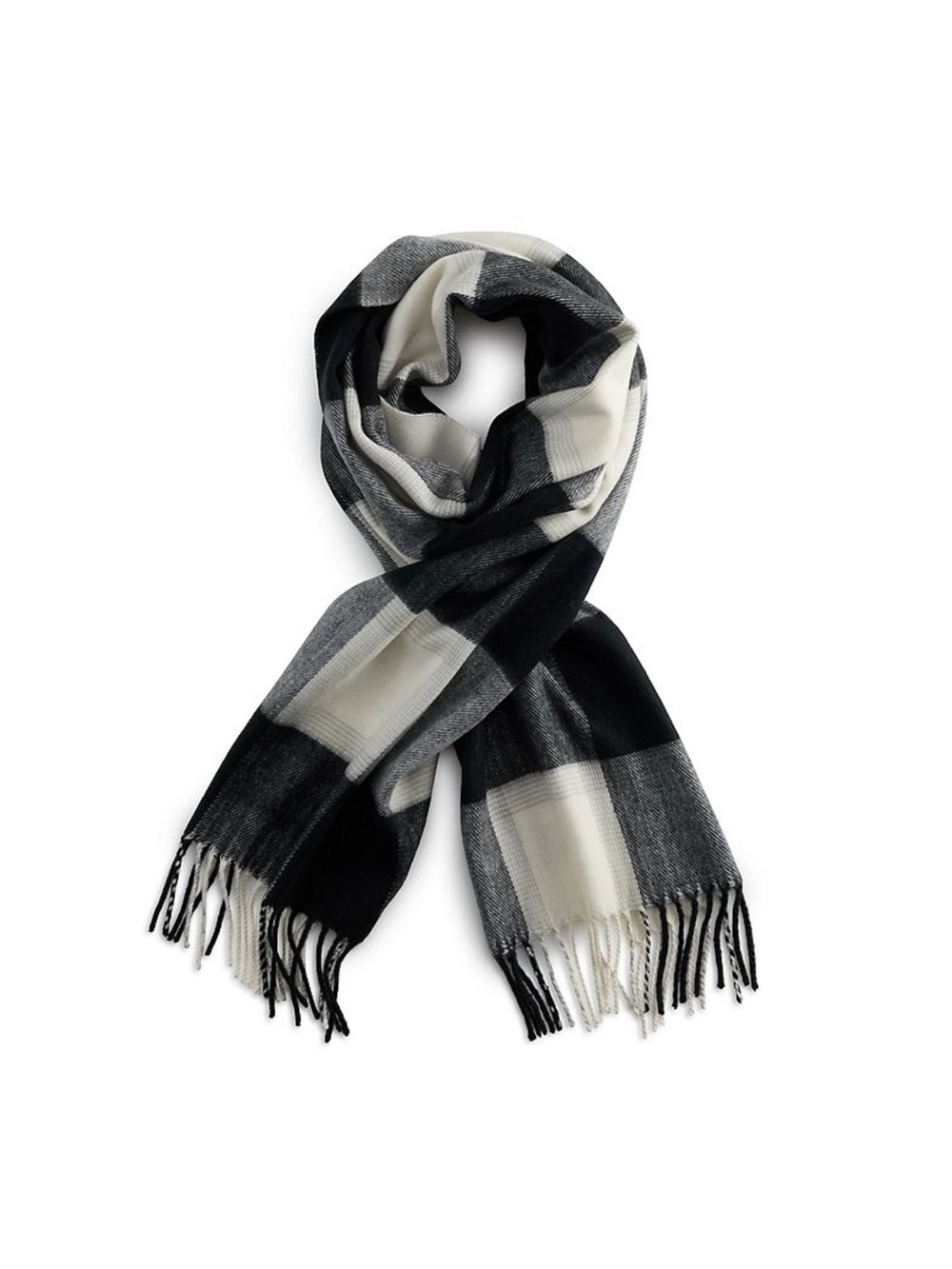 Black & White Plaid woman’s Scarf - Classic Winter Accessory
